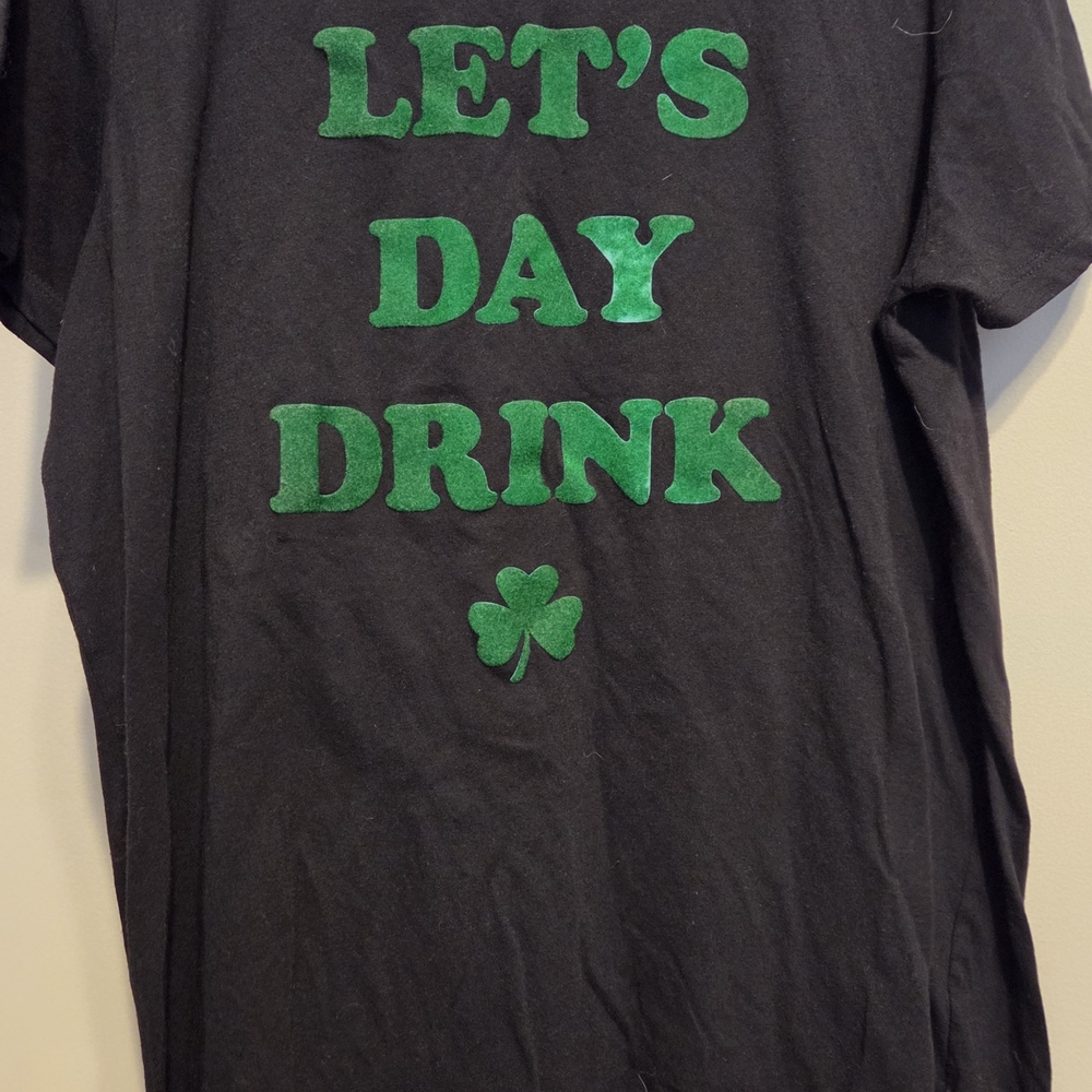 Torrid Black Tee with Green Shamrock Graphic